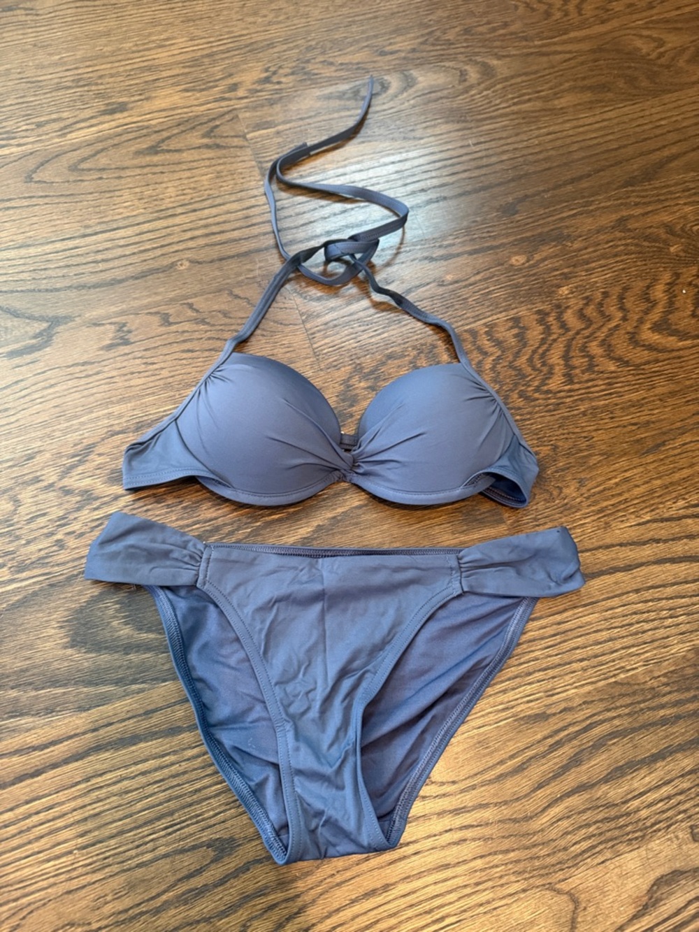 Victoria's Secret Slate Blue Halter Push-Up Bikini